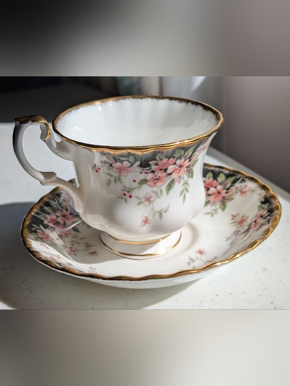 Royal Albert Choice "Braemar" Tea Cup & Saucer Bone China Floral and Gold Trim